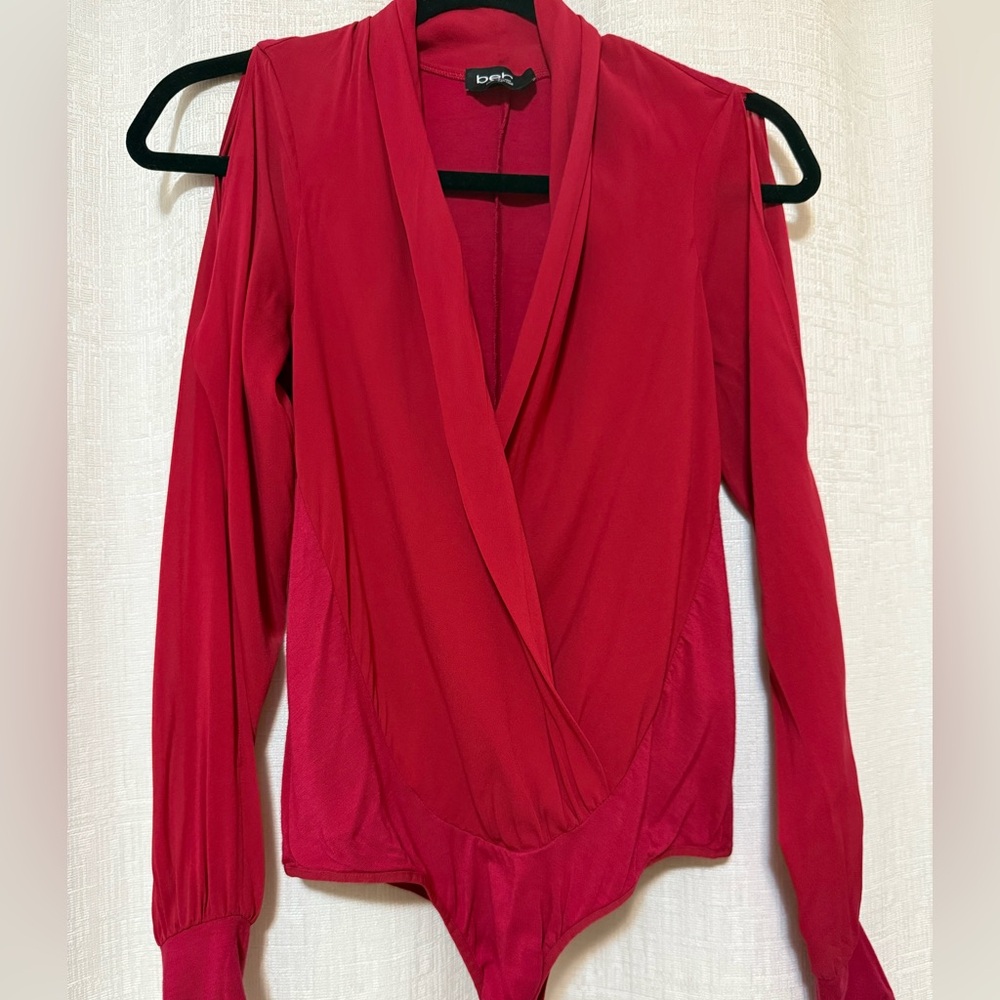 Bebe silk wrap bodysuit
